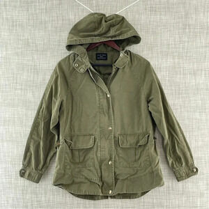Love Tree Army Green Cotton Full Zip/ button Utility Jacket Women's M 8267/1.2 b